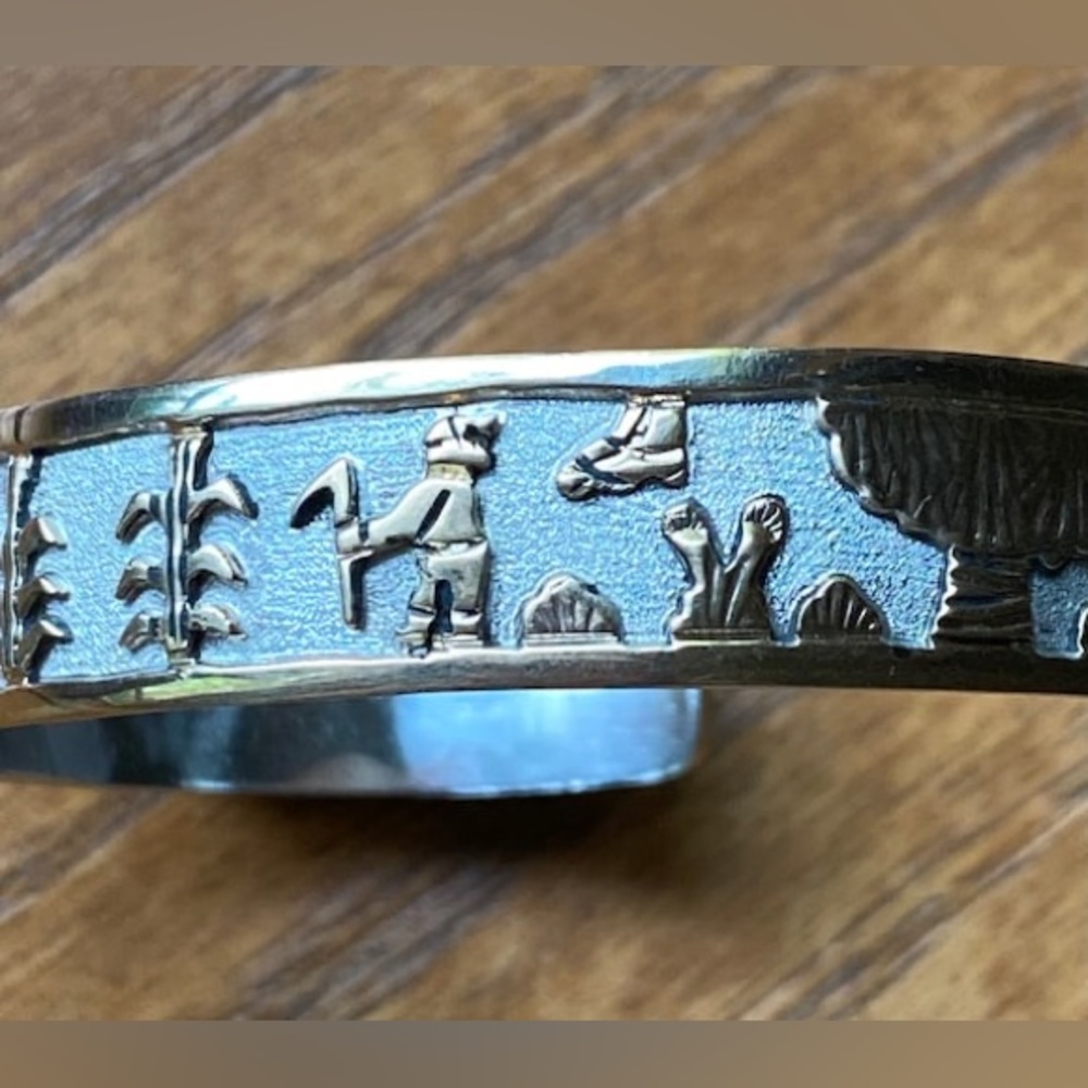 Navajo Floyd (Lloyd) Becenti Jr sterling and 12K gold filled bracelet. 24 grams - Picture 3 of 8